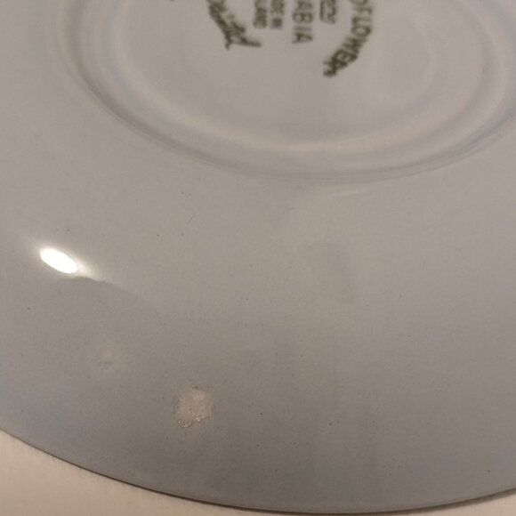 Vintage Handpainted Arabia Finland Windflower Teacup and Saucer with Flaw - Picture 9 of 14